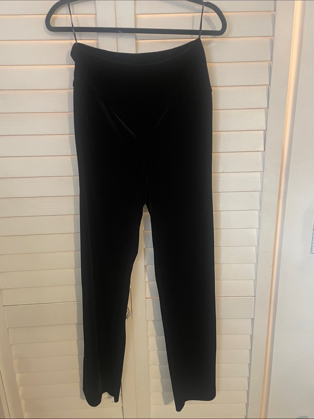 DKNY Black Velvet Stretch Side Zipper Wide-Leg Pants Size 4 NWOT